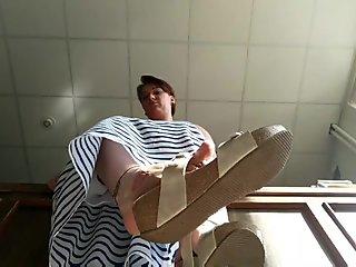 Russian Milf dangle soles tease