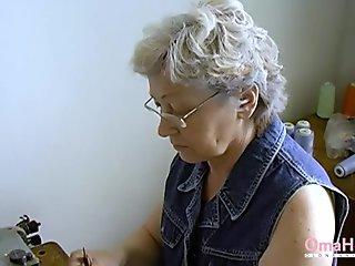 OmaHoteL Hairy Granny Pussy Filled With Adult Toy