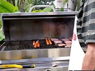 Hot Latina chilling her cheeky pussy with thick dick