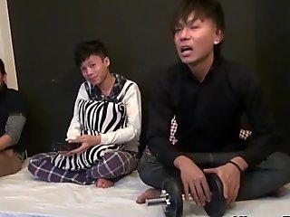 Japanese twink fuck trio
