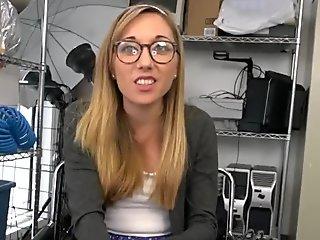 Blonde hottie filled with fat cock