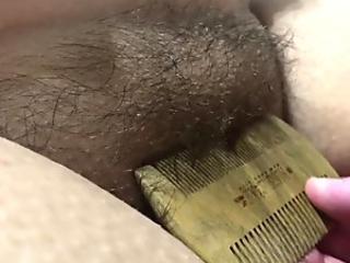 Hairy Pussy BBW Brushing