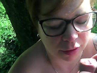 cock sucking with cim outdoo...