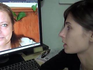 Fat granny shares cock with sexy chick