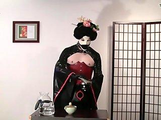 Japanese damsels taped gagged, chinesisch latex, slave shackled