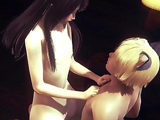 Yaoi Femboy - Kuki Fucked twice 2 creampies - Sissy crossdress Japanese Asian Manga Anime Game Porn Gay